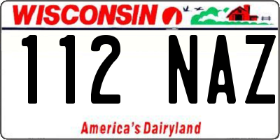 WI license plate 112NAZ