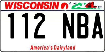 WI license plate 112NBA