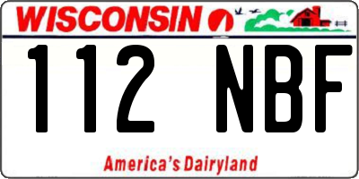 WI license plate 112NBF