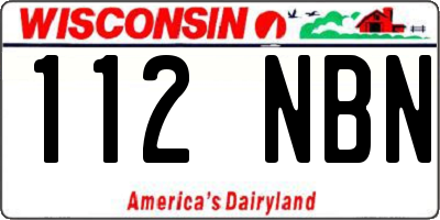 WI license plate 112NBN