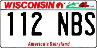 WI license plate 112NBS