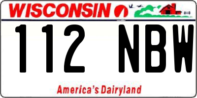 WI license plate 112NBW