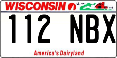 WI license plate 112NBX