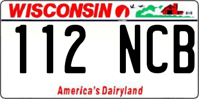 WI license plate 112NCB