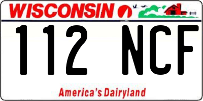 WI license plate 112NCF