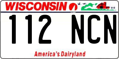 WI license plate 112NCN