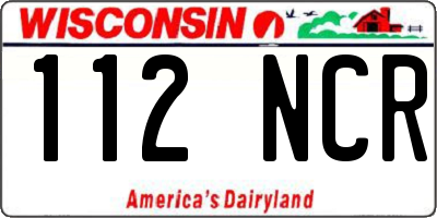 WI license plate 112NCR