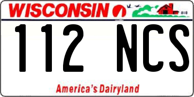 WI license plate 112NCS