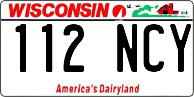 WI license plate 112NCY