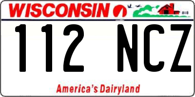 WI license plate 112NCZ