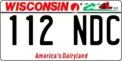 WI license plate 112NDC