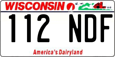WI license plate 112NDF