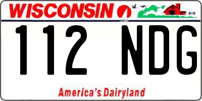 WI license plate 112NDG