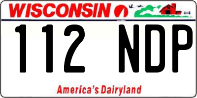 WI license plate 112NDP