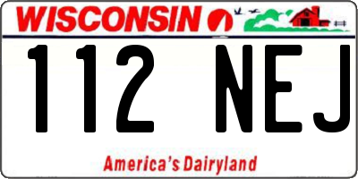 WI license plate 112NEJ