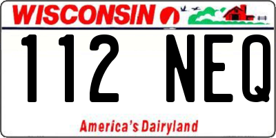 WI license plate 112NEQ