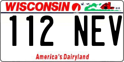 WI license plate 112NEV