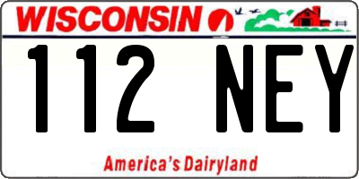 WI license plate 112NEY