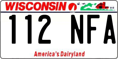 WI license plate 112NFA