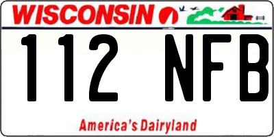 WI license plate 112NFB