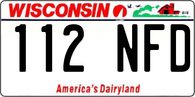 WI license plate 112NFD