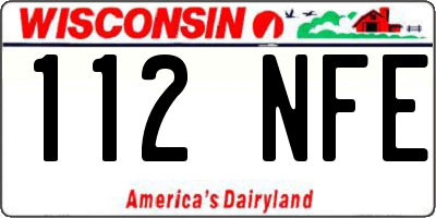 WI license plate 112NFE