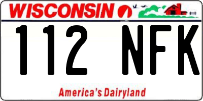 WI license plate 112NFK