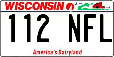 WI license plate 112NFL