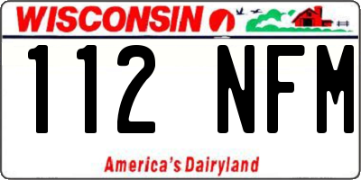 WI license plate 112NFM