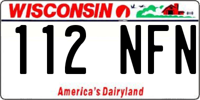 WI license plate 112NFN