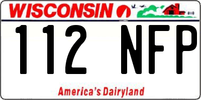 WI license plate 112NFP