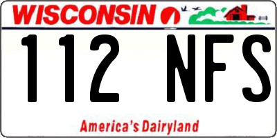 WI license plate 112NFS