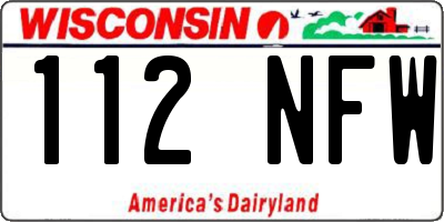 WI license plate 112NFW