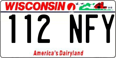 WI license plate 112NFY