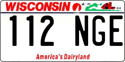 WI license plate 112NGE