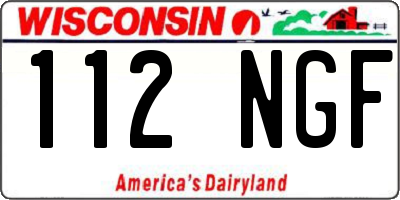 WI license plate 112NGF