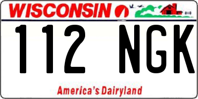 WI license plate 112NGK