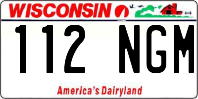 WI license plate 112NGM