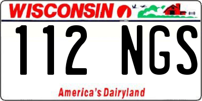 WI license plate 112NGS