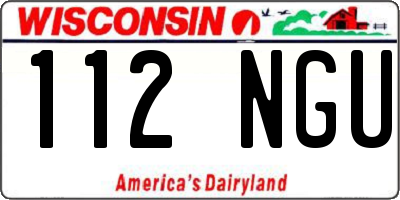 WI license plate 112NGU