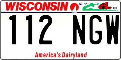 WI license plate 112NGW