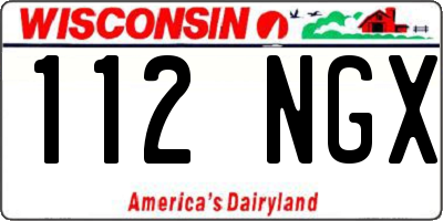 WI license plate 112NGX