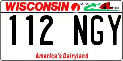 WI license plate 112NGY