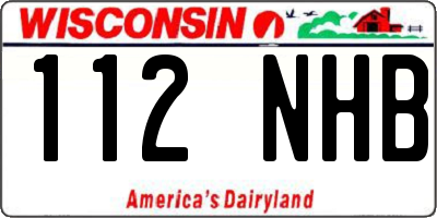 WI license plate 112NHB