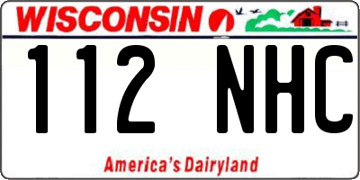 WI license plate 112NHC