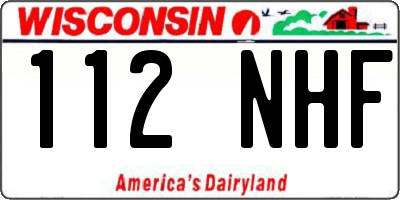 WI license plate 112NHF