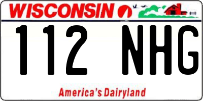 WI license plate 112NHG