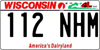 WI license plate 112NHM