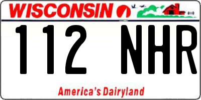WI license plate 112NHR