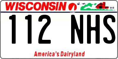 WI license plate 112NHS